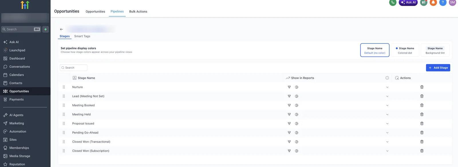 Custom Sales Pipeline screenshot