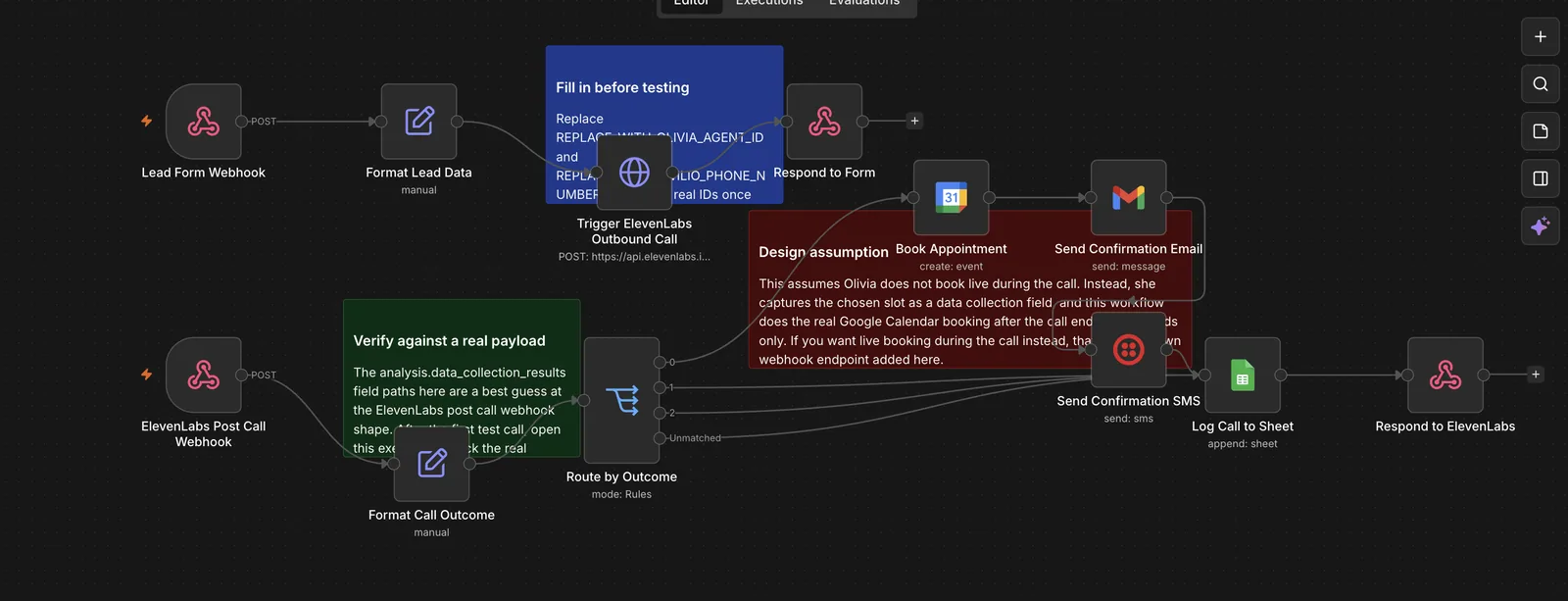 AI Voice Agent Lead Flow screenshot